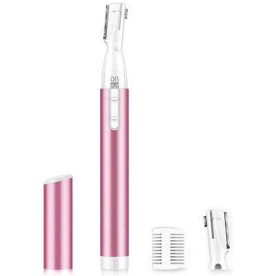 China Electric Smart Stainless Steel Beauty Tool Removing Hair Facial Shaver Battery Operated Eyebrow Trimmer for sale