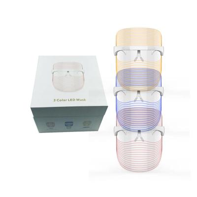 China Skin Tightening Easy Operate Portable Skin Care Three Color Led Light Photon Therapy Mask for sale