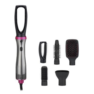 China Ionic 5 in 1 Volumizer Hot Air Straightener Hair Curler Brush Tourmaline Ceramic Hair Blow Dryer Comb for sale