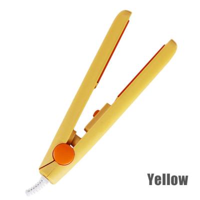 China Hotel Mini 2 in 1 Ceramic Flat Iron Ion Hair Straightener Professional Negative Tourmaline Hair Curler Straightener for sale