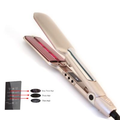 China Hotel 3 Speed ​​Temperature Adjustment Hair Straightener Ceramic Tourmaline Curling Iron Ionic Flat Hair Curler For Women Hair for sale