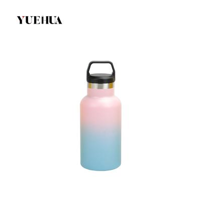 China Flask Sustainable Colorful Portable Lid Vacuum Insulated Water Bottle For Sports Thermos for sale