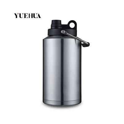 China Large 1 Gallon PORTABLE Stainless Steel Vacuum Insulated Keeps Drinks Cold Water Jug Flask Bottle With Handle for sale