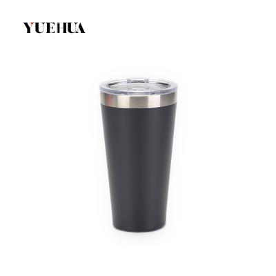 China Best 16oz Disposable Stainless Steel Travel Mug, Powder Coating Double Walled Vacuum Insulated Coffee Mug for sale