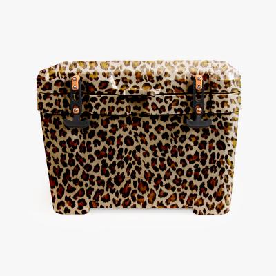 China 25QT Exclusive Innovation Waterproof Insulated Portable All Over Cooler Leopard Print Box for sale