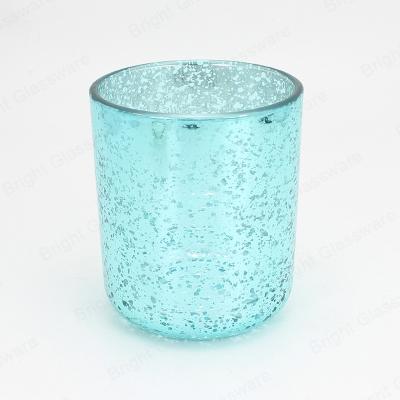 China New Arrival Round Bottom Sparkle And Marble Candle Holder 12oz 14oz Round Low Candle Jar 9.6x10.8cm for sale