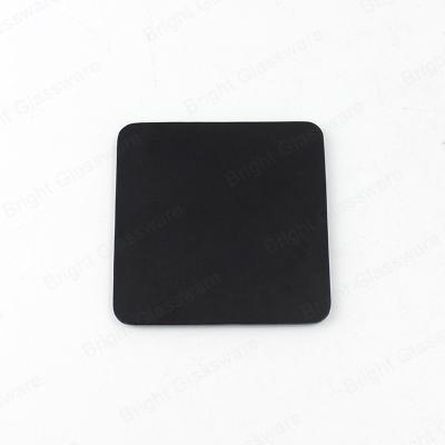 China Non-Refillable Black Silver Custom Color Zinc Alloy Square Lid Embossing Logo Lid For Canle Holder for sale