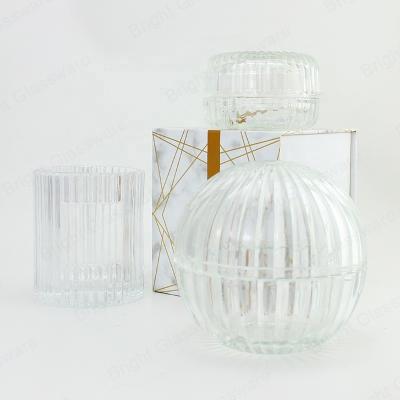 China Home Decoration OEM ODM 10oz 5oz 300ml 500ml Luxury White Empty Glass Jar With Lid For Candle Making Glass Candle Jars With Box for sale