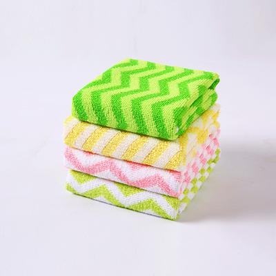 China Custom Viable Logo Household Super Microfiber Cleaning Cloth Stripe Printing Dish Wash Cloth Kitchen Dishcloth Knitted Micro Fiber CLOTH for sale