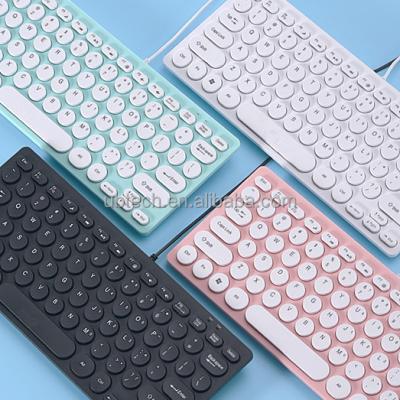 China Membrane Mini Wired Chocalate Keyboard with Round Keycaps for sale