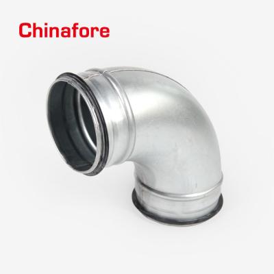 China Contemporary HVAC Galvanized Steel Ventilation Elbows Pipe Fitting 90 Pressed Bend for sale