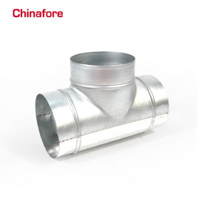 China Traditional Air Duct Connector Equal Three Way Pipe T Piece Duct Splitter For Exhaust Fan Dryer Duct Pipe 3 Way Duct Pipe Connector T Joint for sale