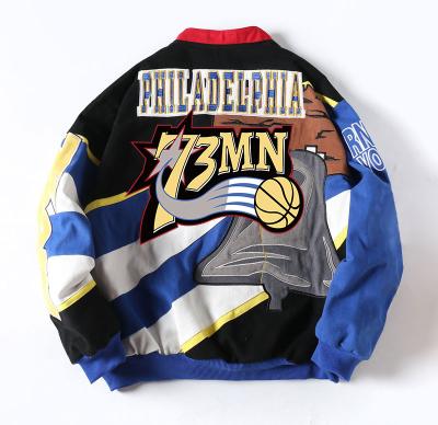 China Wholesale Waterproof Mens Satin Basketball Jackets Embroidered Baseball Jacket for sale