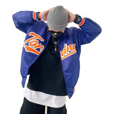 China Custom Women's Breathable Men Mask Wholesale Loose Men's Women's Letterman College Jacket Jackets Grown for sale