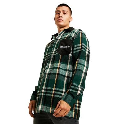 China MOUNTNEVE latest new fashion breathable custom hawaiin long sleeve cotton polyester sublimation plaid shirt oversized loose design for men for sale