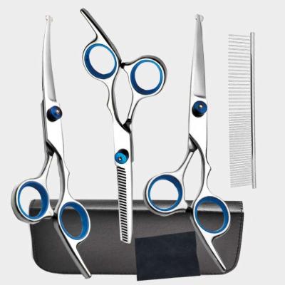 China 6.0 Inch Viable Animal Shaped Pet Grooming Scissors Pet Fishbone Teeth 4 Scissors Set for sale