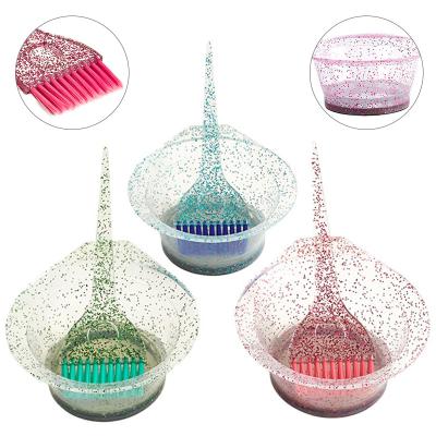 China Comfortable Colorful Hair Bowl Brush Pro Salon Plastic Stirring Death Tools Easy-cleaning Barber Hairdressing Set Salon for sale