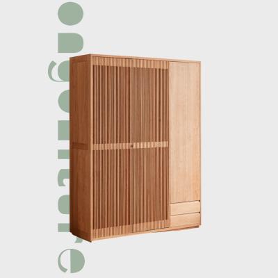 China (Other)Japanese Style Adjustable Modern Cabinet With LED Bedroom Furniture Sliding Cloth Sideboard Cabinet Organizer Amoire Grill Hanging Wardrobe for sale