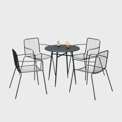 China INS style adjustable minimalist metal outdoor table set (other) with two chairs cafe restaurant wedding chair balcony weatherproof for sale