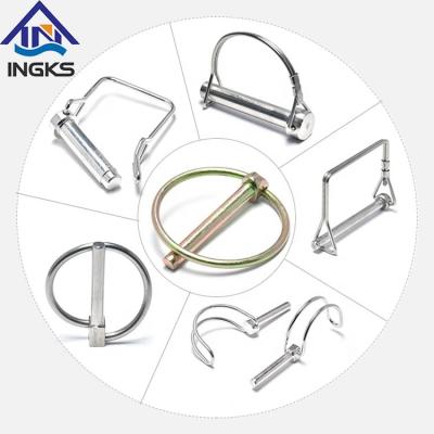 China GALVANIZED 304 Stainless Steel M5 M6 M8 Linch Pin D O Single Double Square Tab Wire Lock Pin for sale