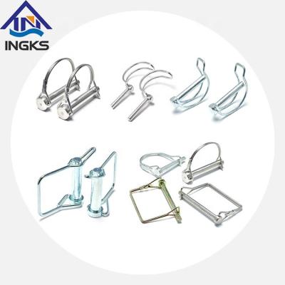 China ZINC Low Cost M3 M4.5 M6 M8 Hitch Linch Pins D Shape Square Tab Single Double Wire Lock Pin for sale