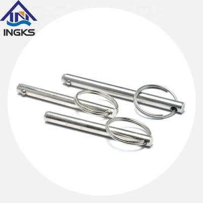 China Professional Stainless Steel Supplier Customized SS304 Fishing Tackle Cylindrical Body Quick Release Trigger Pin With Ring for sale