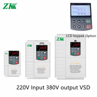 China Steuerung des Vektor-1.5kw-18kw VFD 220V gab Ertrag 380V mit vorbei gegenwärtigem Schutz ein zu verkaufen