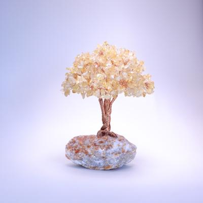 China Natural Citrine Stone Base Crystal TreeDesktop Decoration from China Crystal Tree Energy Raw Gem Sun Quartz for sale