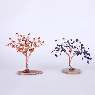 China Natural Mateiral Crystal Tree With Agate Compressed Low Base, Home Decoration Bonsai Feng Shui Tree for sale