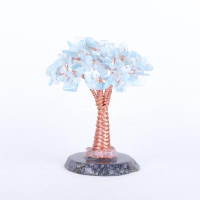 China China Crystal Tree Aquamarine Feng Shui Tree Bonsai Crystal Christmas Decoration Handcrafted Tree for Office for sale