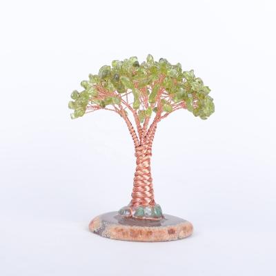 China Hot-selling Feng Shui Tree Quartz Gem Stone Crystal Tree For Gift Decoration hand made from China Crystal Tree Peridot for sale