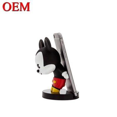 China Custom Cute Cartoon PVC Toy Phone Holder OEM Shape Vinyl Vinyl Phone Holder Plastic Animal OEM for sale