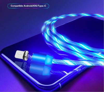 China MP3/MP4 Player Cable Mobile Phone Cord USB Cable Charger Cable Fast Charging Micro Line Overflowing Light Magnetic Fast Charging New LED 2020 for sale