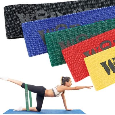 China Cotton Silk + Polyester Latex Resistance 5 Levels Fabric Training Bands with Carry Bag, Non-Slip Resistance Loop Bands for Legs and Butt and Glutes for sale