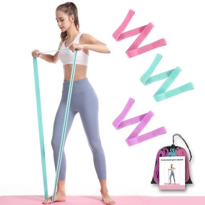 China New Design Logo Long Resistance Bands Exercise 2020 Custom Home Exercise Stretch Long Band Set for sale