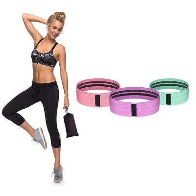 China Polyester Cotton + Silk Resistance Fabric Fitness Exercise Workout Loop Yoga Resistance Band 3 Level Custom Wholesale for sale