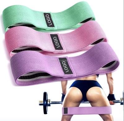 China Factory Wholesale High Elasticity Non Slip Exercise Cloth Hip Elastic Fabric Resistance Bands for sale