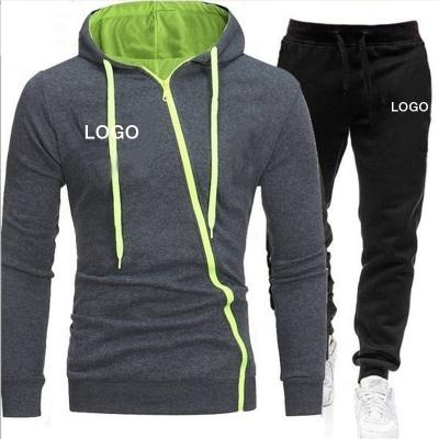 China Wholesale Custom Made Mens Fashion Long Sleeve Hooded Casual Zipper Design QUICK DRY Sports Jogging Slim Suit for sale