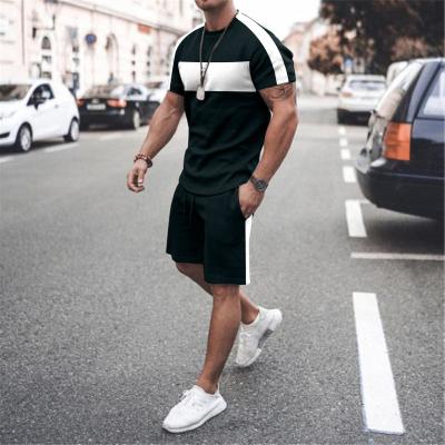 China 2022 Summer Casual Two Piece Crew Neck T-shirt QUICK DRY Custom Logo 2 Piece Shorts Men's Sets for sale