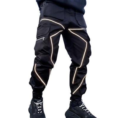 China anti-wrinkle newcomers workout fitness wear patchwork pants reflective street wear casual pants exercising sport pants men overall for sale