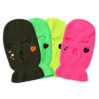 China Wholesale Custom Winter Warm Embroidered 3 Hole Ski Hat COMMON Knitting Balaclava for sale