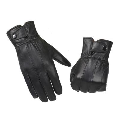 China Wool Cover Fashion Motorcycle Driving Mitt Winter Genuine Warm Genuine Driving Deerskin Palm Leather Mitt for sale