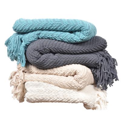 China Anti Static Crochet Air Conditioning Blanket Blanket Knit Throw Blankets for sale