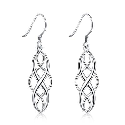 China CLASSIC hot sale silver plated earrings for girls twist geometric copper earrings for sale