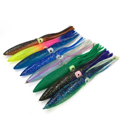 China Soft Plastic Squid Trolling Bulb Boat Fishing Tackle Lures Lines 12inch Tuna Lure Squid Bait Saltwater Fishing Tackle Factory Wholesale for sale