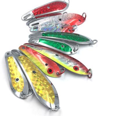 China Stainless Steel Stainless Steel Fish Spoon With Hook Fishing Lure Fishing Tackle 6 Size Metal Baits Big Game Lure for sale