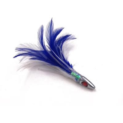 China Wholesale China Lead/PVC/Feather Sea Fishing Lure 84g Lead Jig Feather Best Lure Trolling Fishing Lure Tuna Feather Saltwater Fishing Tackle for sale