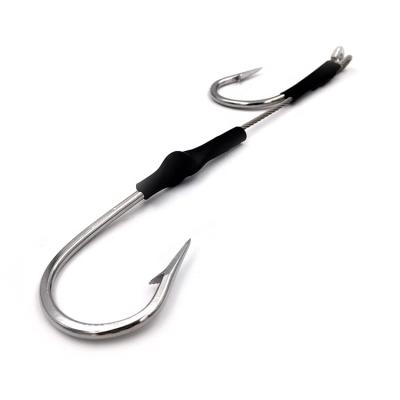 China Sea Boat Fishing Wahoo Tuna Dorado Marlin Lures Accessory Double Terminal Tackle Rig Stainless Steel Hook Bands Fishing Components for sale