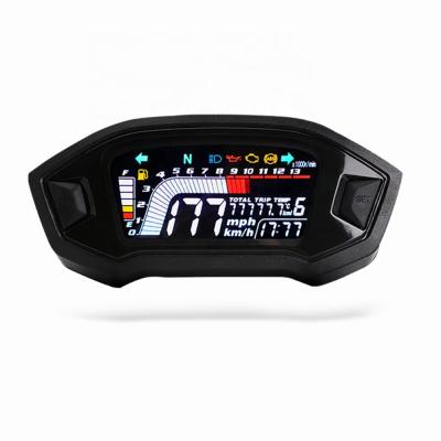 China Universal ABS 12V Motorbike Gauge Bike Tachometer Digital LCD Display Motorcycle Odometer Tachometer for sale