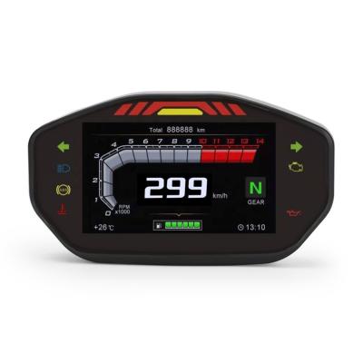 China Universal ABS 14000RPM Motor Bike Tachometer TFT Digital 6 Speed ​​LCD Display Motorcycle Odometer Tachometer For 1 2 4 Cylinder Moto for sale